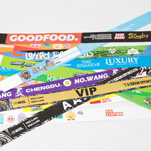 Customized Logo Waterproof Paper Event Wristbands 3/4 Inch for Festivals