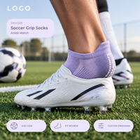 Chaussettes de football renforcées à profil mince pour entraînement en salle, avec grip de football pour la cheville, ajustement sûr et tableau des tailles