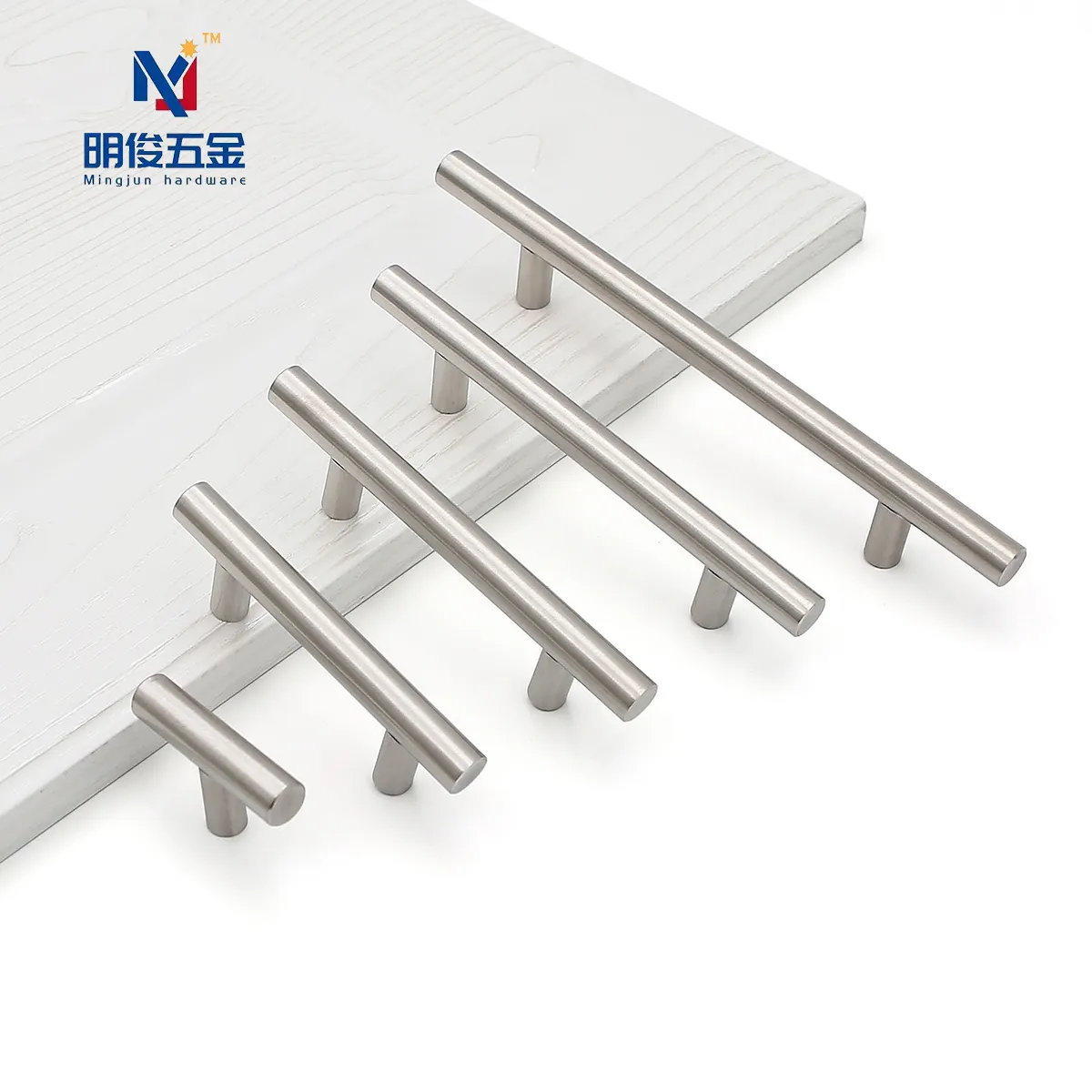 Modern dolap çekmece kolu çeker mutfak dolabı T Bar kolları ve kapı için çekme kolları fırçalanmış nikel paslanmaz çelik 32mm