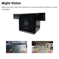 170 °   Caméra de recul HD 1080P pour plaque d'immatriculation avec long support, 12 LED vision nocturne, IP68 universelle