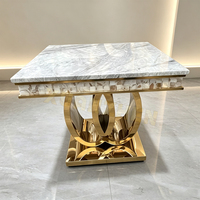 Meubles de salon USA, table basse moderne en marbre, petite table d'appoint de luxe, table centrale en acier inoxydable pour salon, villa