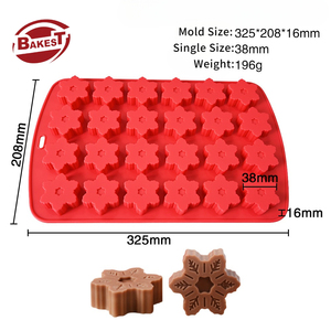 クリスマスシリコンベーキングパンモールドバージンジャーブレッドマンスノーフレーク雪だるまチョコレートクッキー再利用可能非毒性ビッグケーキベーキング - Product Image 6