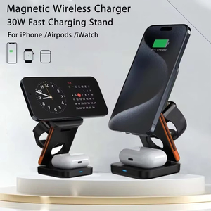 Soporte de cargador inalámbrico magnético plegable 3 en 1 estación de carga rápida para <span class=keywords><strong>iPhone</strong></span> 16 15 14 13 <span class=keywords><strong>12</strong></span> Watch 10-2 <span class=keywords><strong>Airpods</strong></span> <span class=keywords><strong>Pro</strong></span> <span class=keywords><strong>Max</strong></span> - Product Image 4