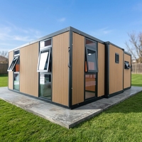 Casa Contenedor de Doble Ala de Cristal Expandible, Hogar Modular Prefabricado Personalizado con Diseño Completamente a Medida para Proyectos