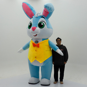 Costume de Mascotte Gonflable <span class=keywords><strong>Lapin</strong></span> de Pâques Rose pour Adulte, 2,2M 2,6M, Adorable <span class=keywords><strong>Lapin</strong></span> de Ferme Personnalisé, Idéal pour Fête - Product Image 1