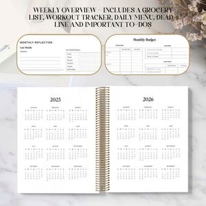 2025 Leather Hardcover Daily Planner Monthly Agenda Itinerary <b>Notebook</b> 7x9INCH Thread Sewing for Adults New Year'S Plan - Product Image 3