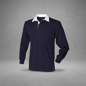 เสื้อรักบี้ผ้าฝ้ายหนา 100% ระบายอากาศได้ดี สกรีนโลโก้ได้ แขนยาวแบบคลาสสิก ป้องกันแบคทีเรียและรังสียูวี เหมาะสำหรับทีม - Product Image 3
