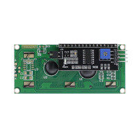 Modul LCD Raspberry Pi 4B / R3 LCD1602 IIC / I2C menampilkan layar biru untuk mikrokontroler.