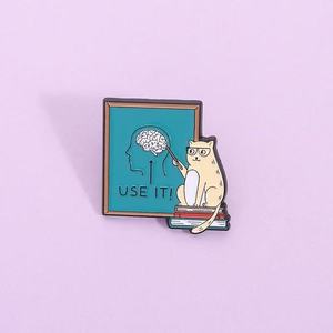 دبابيس معدنية مطلية بالنيكل الأسود بتصميم كرتوني للمعلمين، مجوهرات وهدايا للحقائب والملابس، بيع بالجملة بكميات صغيرة - Product Image 1