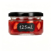 Frasco de Vidrio Transparente de Grado Alimenticio Resistente a Altas Temperaturas de 100 ml, 150 ml, 200 ml, con Tapa Metálica Hermética, Forma Cilíndrica