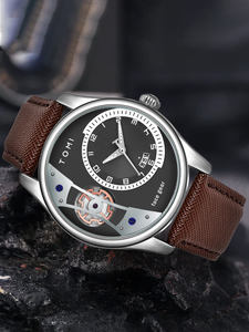 Reloj de Cuarzo TOMI T105 para Hombre, de Negocios, Alta Calidad, con Calendario, Correa de Cuero, Moderno, en Stock - Product Image 3
