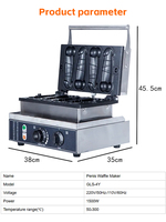 Conception personnalisée en forme de pénis en acier inoxydable gaufrier non adhésif fabricant de muffins machine à gaufres pour pénis