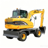 Mini-excavatrice sur roues de 6 tonnes, 6t 6.5t, moteur YANMAR Euro5, machine de terrassement compacte, mini-pelleuse à vendre