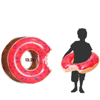 Beliebter Anpassbarer Bestseller Brauner Rosa Bunter Donut PVC Aufblasbarer Schwimmring für Kinder
