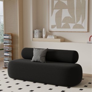 Canapé moderne incurvé trois places en flanelle, style nordique, pour salon et appartement - Product Image 4