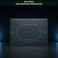 Boîte d'expédition personnalisée gris sidéral avec pochette pour clavier mécanique, emballage imprimé cyan
