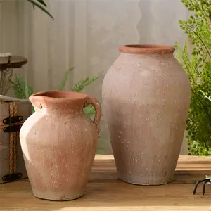 Farklı şekil kil çömlek özel el yapımı sırsız iç modern dekorasyon pişmiş toprak ev dekor vazo