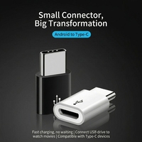 Adaptor OTG Female Micro ke Male Tipe C, Konektor USB-C OTG Converter, Output AC, Anti Api, ABS/PC untuk Ponsel Android Pintar