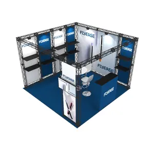 Portable Exhibition Design Custom Printing Storage Shelf Collapsible Quick Setup Trade Show Display Truss Aluminum Booth