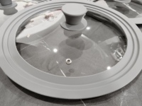 Couvercle universel en verre isolant avec rebord en silicone gris, multi-tailles 16/18/20/22/24/26/28 cm pour ustensiles de cuisine, pièces et accessoires, couvercle de casserole