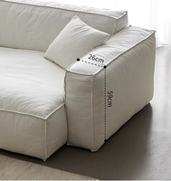 Ensemble de canapés modulaires modernes en tissu lin éponge, entièrement démontables, nettoyables, couleur crème nordique, personnalisables, durables