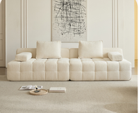 Ensemble de canapés modulaires multifonctionnels au design italien moderne avec revêtement en flanelle, mousse haute densité et emballage sous vide