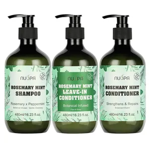 NUSPA Private Label Strengthening Hair Herbal Organic Rosemary Mint Shampoo And Conditioner