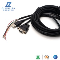 Connecteur étanche M8 A-Code 8 broches vers connecteur femelle DB9, câble de données et d'alimentation multi-têtes pour station totale