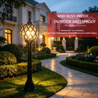 Lampu Taman LED Aluminium Bertenaga Baterai dengan Kap Lampu Kaca untuk Penggunaan Luar Ruangan (3500K Warm White IP65 Tahan Air 3 Tahun)