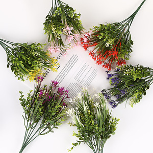 Bouquets de fleurs artificielles Guanyi, eucalyptus et camélias en plastique, décoration de mariage, décoration de la maison, accessoires de photographie en extérieur - Product Image 1
