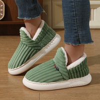 Antislip Winter Warm Indoor Home Schoenen Gesloten Schuim Demping Pluche Slippers Voor Mannen En Vrouwen