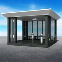 Cabine de fumeurs personnalisable en structure acier respirante, conception 3D, forme rectangulaire moderne, utilisation intérieure/extérieure, garantie 1 an