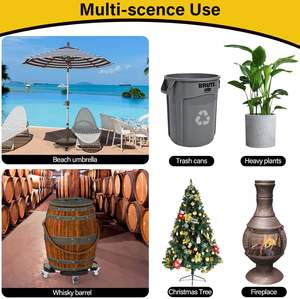 Caddy de plante rond réglable 15-22IN avec roulettes verrouillables support roulant/chariot/rouleau pour jardinière, pot de fleur - Product Image 6