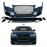 Conjunto de Parachoques Delantero para Auto A7 S7 C7 C7.5, Estilo RS7 4G, Kits de Carrocería con Rejilla de Panal para Audi A7 S7 C7 C7.5 2009-2018
