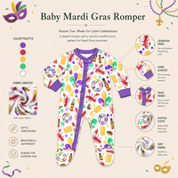 Puresun CPC Gecertificeerd 100% Biologisch Katoen/Bamboe Viscose Mardi Gras Voetloze Pyjama's Kreeft Print Rits Baby Meisjes 0-24 Maanden
