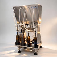 Machine de remplissage de liquides par siphon LT-GFP4, remplisseuse de bouteilles pour liquides moussants (vin, sauce soja, vinaigre), équipement de mise en bouteille avec contrôle du niveau de liquide