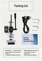 Machine de marquage à chaud manuelle de bureau avec contrôle numérique de la température et support de positionnement réglable pour le gaufrage de logos sur cuir, bois et PU