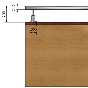 A4-L SKU P110128-1 poli AISI 316 acier inoxydable droit 42.4 faible hauteur 20 cm fixation au sol traverses meubles d'extérieur - Product Image 1