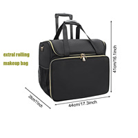 Isolé Maquillage Artiste Voyage Cosmétiques Trolley Case Coiffeur Roulant Cheveux Outils Organisateur Coiffure Sac avec Roues