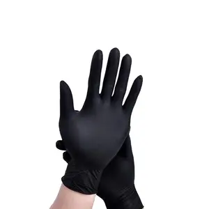 Kitchen gloves oil resistant thickened rubber acid alkali resistant anti slip oil resistant disposable black nitrile glove