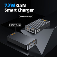 HUGEEL Grosir Charger GaN 72W Pengisian Cepat Ultra Tipis Charger Dinding Mini Adaptor Colokan untuk Ponsel Samsung Tablet Charger Tipe C
