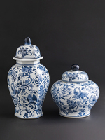 Vase en porcelaine bleu et blanc, couleur sous-glaçure, ornements en céramique peints à la main, nouveau style chinois, style oriental, RXV0268, décoration de table, salon