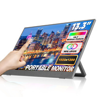 Moniteur portable OEM personnalisé de 13.3 pouces avec écran IPS contrôle tactile résolution 1200P extension vidéo bureau USB-C puissance