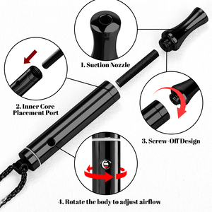 Black Metal Breathing Calm Vaporless Flavored Air Stop Smoking Aid Inhalador Hipoalergénico Lavanda Ansiedad Alivio Collar - Product Image 5