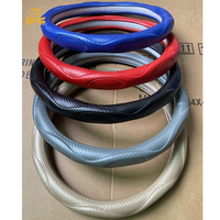 Housse de volant de voiture universelle style mode en cuir fibre de carbone, accessoires auto, protection de volant