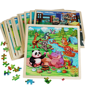 Rompecabezas <span class=keywords><strong>de</strong></span> Madera <span class=keywords><strong>de</strong></span> Tilo con Diseño <span class=keywords><strong>de</strong></span> Panda, Picnic, Camping, Animales y Río, para Niños, Corte Láser, No Tóxico, Acabado Mate, Caja <span class=keywords><strong>de</strong></span> Regalo, OEM - Product Image 1