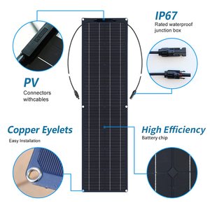 <span class=keywords><strong>Panneau</strong></span> <span class=keywords><strong>solaire</strong></span> photovoltaïque flexible entièrement noir haute efficacité 50W 100W 18V pour <span class=keywords><strong>camping</strong></span>-<span class=keywords><strong>car</strong></span>, bateau, <span class=keywords><strong>camping</strong></span>, tente, prix compétitif Pakistan - Product Image 2