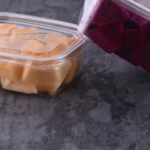 Bandeja Desechable para Alimentos de PET |   Envase Transparente para Ensaladas Frías de 750/1000/1200 ml |    -20 ℃ ~60 ℃ Envase de Plástico Desechable para Alimentos - Product Image 4