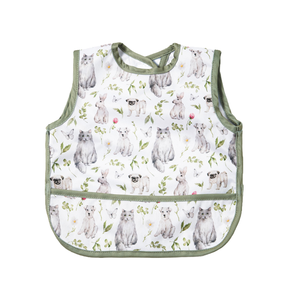 남여 공용 해피 플루트 꽃 아기 수유 턱받이 방수 민소매 버튼 후크 & 루프 디자인 먹는 OEM 서비스 - Product Image 2