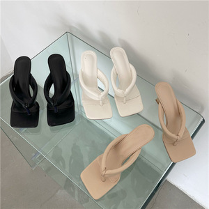 Nuove Ciabatte Estive da Donna alla Moda con <span class=keywords><strong>Tacco</strong></span> <span class=keywords><strong>Basso</strong></span>, Infradito, Sandali Quadrati con Punta Aperta di Alta Qualità - Product Image 6